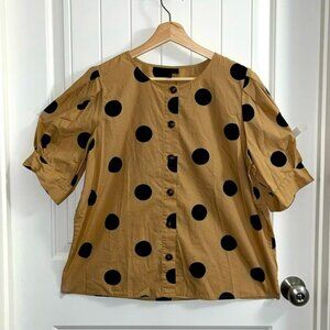 Who What Wear Polka Dot Blouse